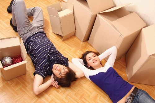 Packed storage unit with labelled boxes in Parsonsgreen
